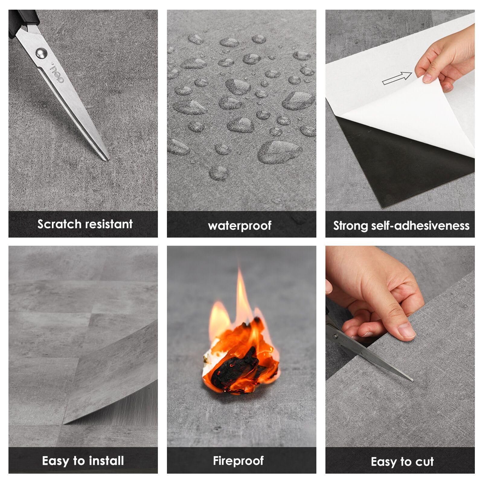 Piastrelle Adesive In PVC - 4 Scatole Da 44 Piastrelle Viniliche Autoadesive - Marmo Nero - Ca.4 - Foto 2