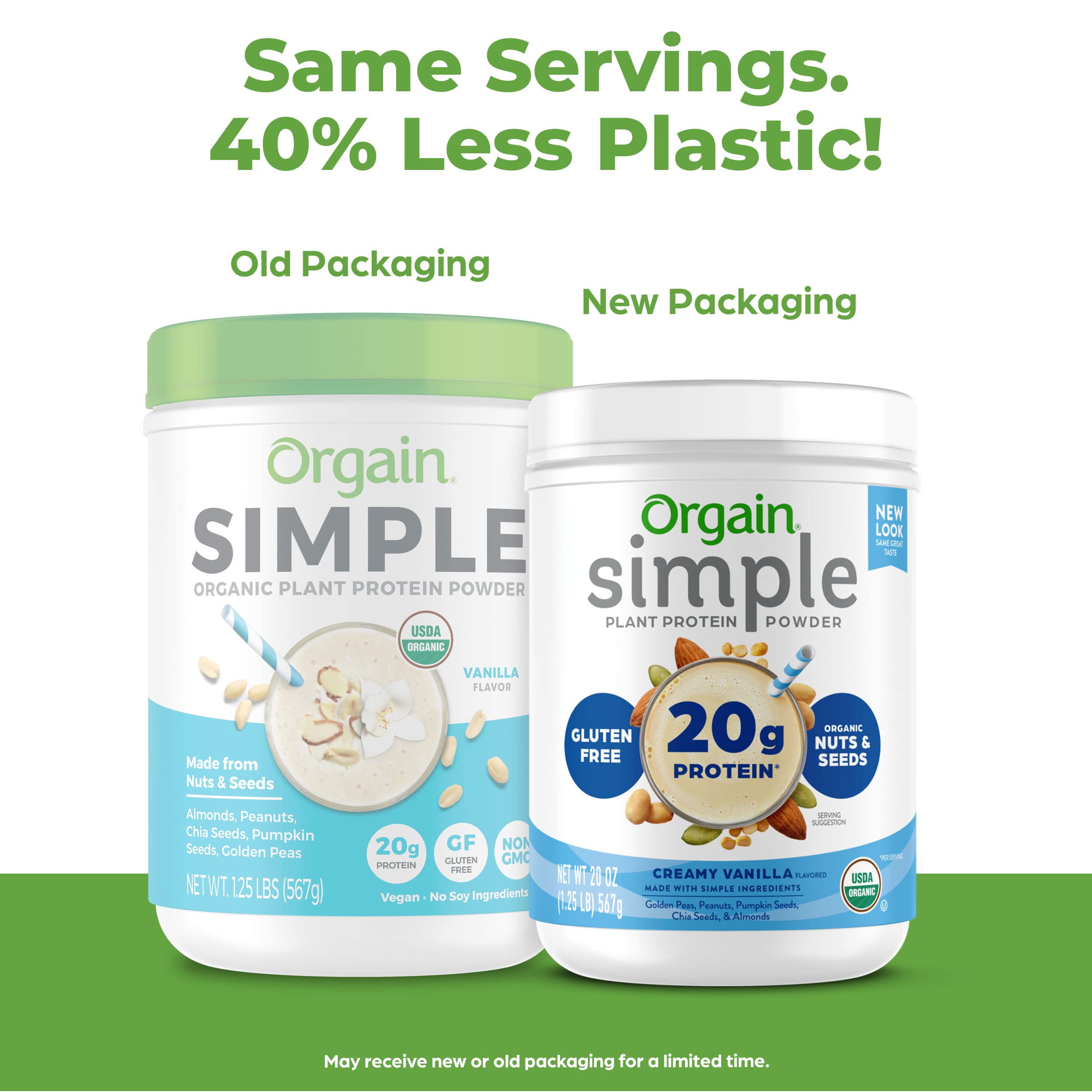 Buy Orgain Simple Organic Vegan Protein Powder, Vanilla 20g of Plant