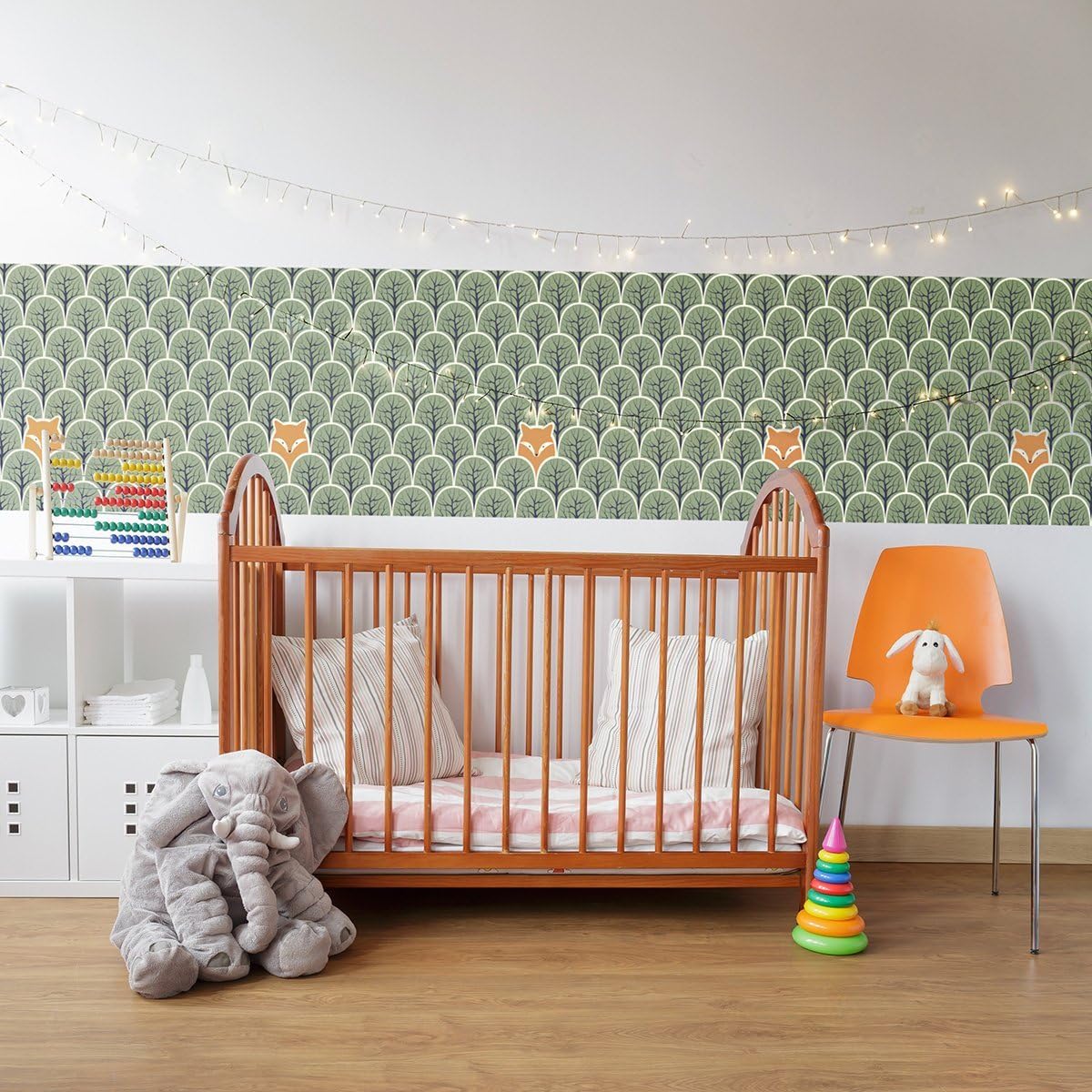 Walls By Me Peel and Stick Green and Brown Forest Baby Removable Wallpaper 8984-2ft x 4ft (61x122cm)