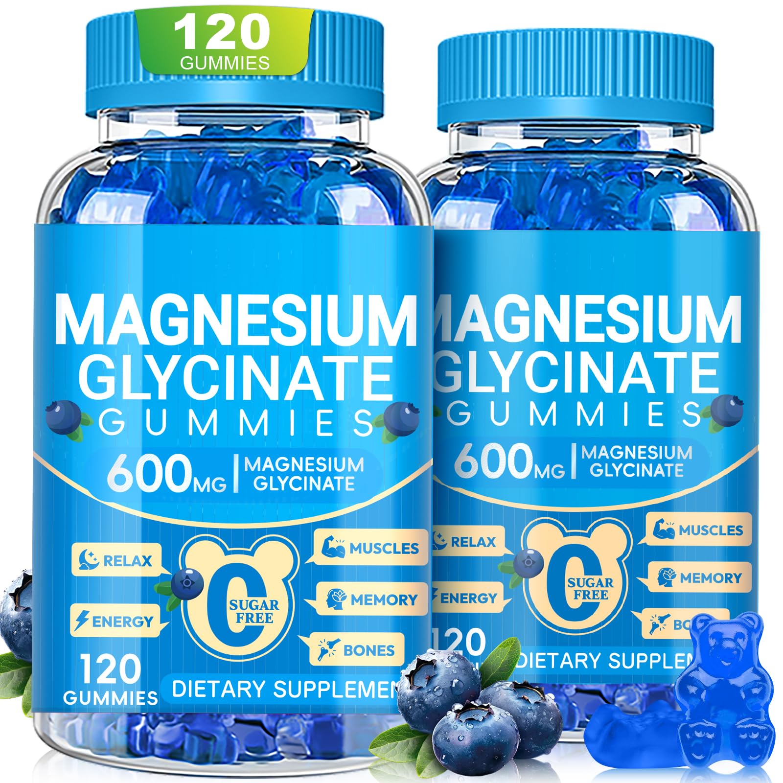 Magnesium Glycinate Gummies 600mg, Chewable Sugar Free Magnesium Gummies — Amazon image 10