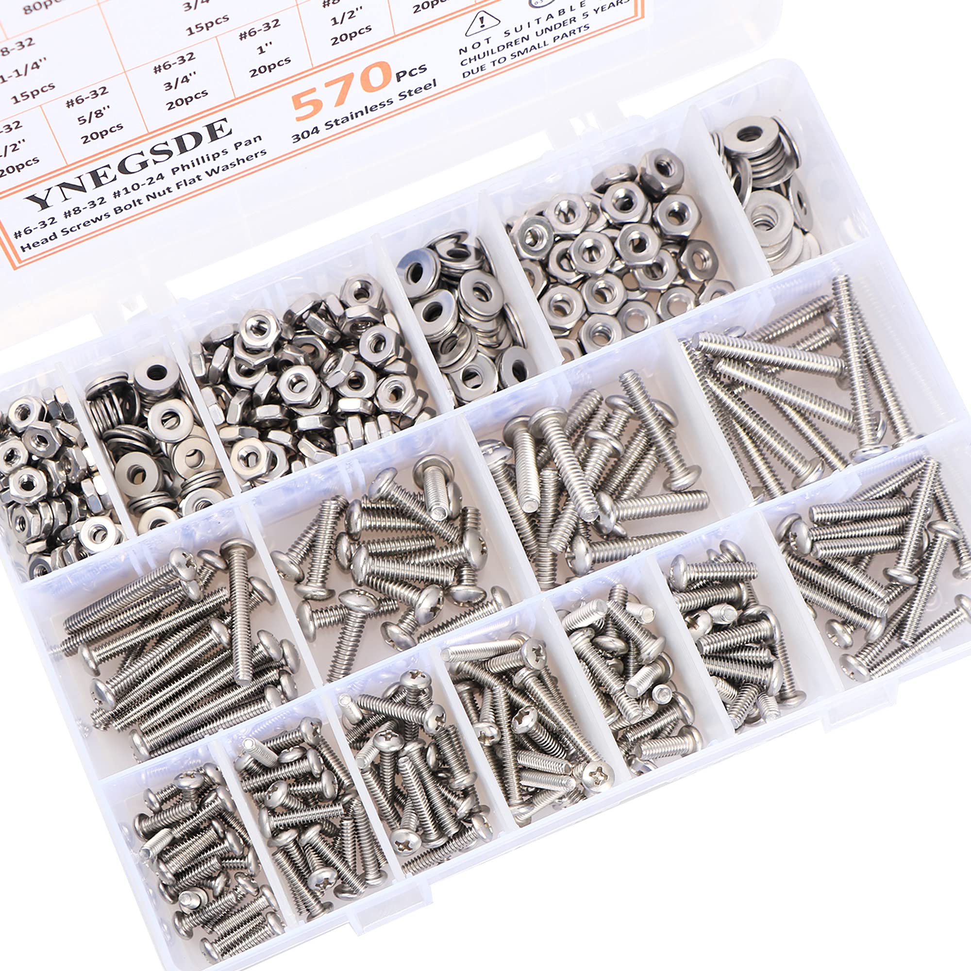 Phillips Tornillos De Cabeza Plana Para Madera De Acero Inoxidable 18-8 - #10 X 1-3/4" Qty-100