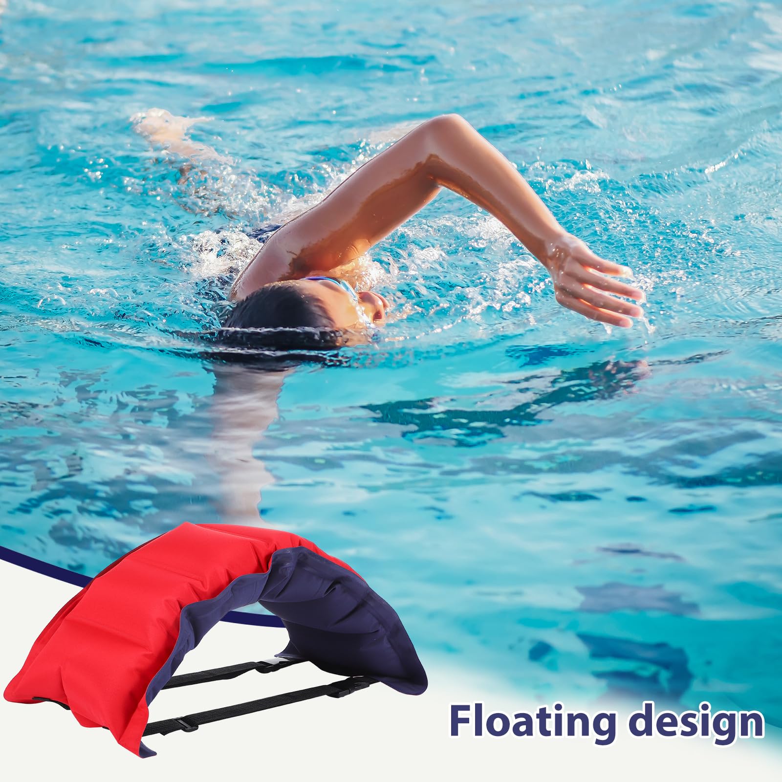 BESPORTBLE Aufblasbarer Schwimmgürtel mit Verstellbarer Schnalle, Segeltuch PVC schwimmender Taillengürtel für Erwachsene und Kinder, tragbare Schwimmhilfe für Training, Schnorcheln und Wassersport