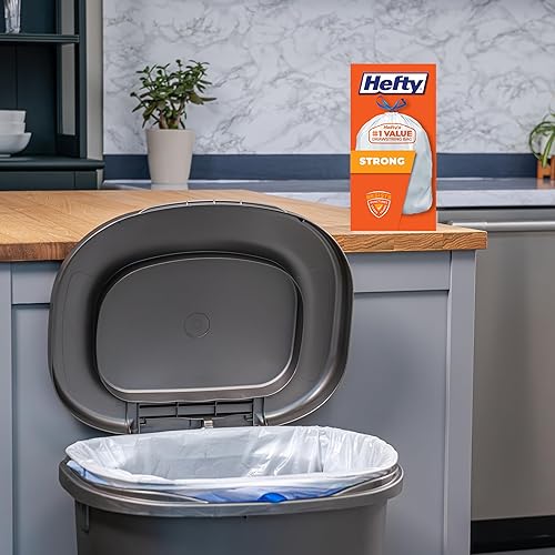 Miniatura 2 de Bolsas de basura Hefty fuertes y altas para cocina color blanco sin perfume de 13 galones 90 unidades