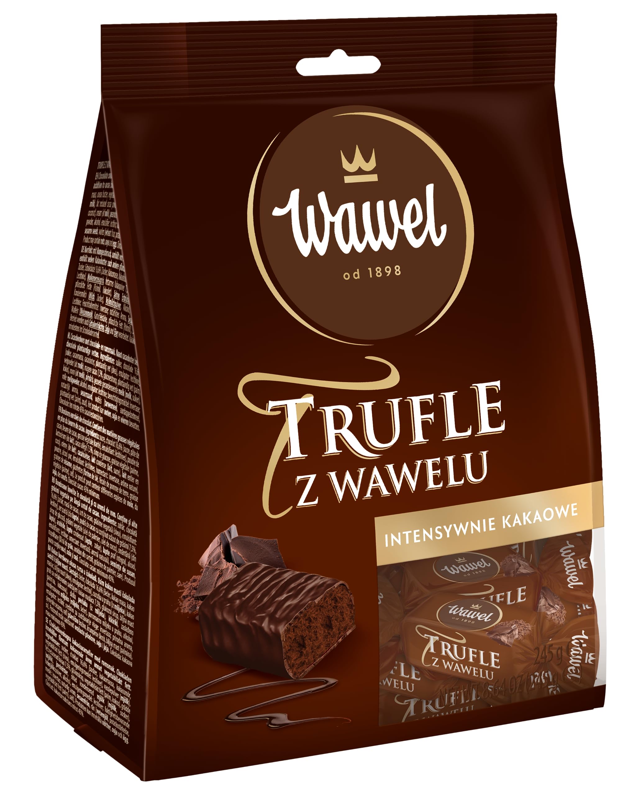 Wawel Trufle z Wawelu Cukierki czekoladowe o smaku rumowym w czekoladzie 245g