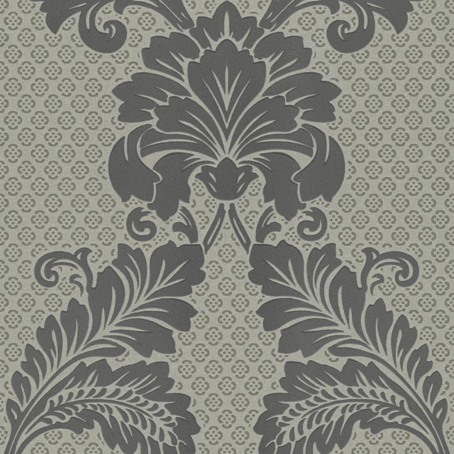 Papier peint baroque mat haut de gamme en intissé gris bronze Profhome