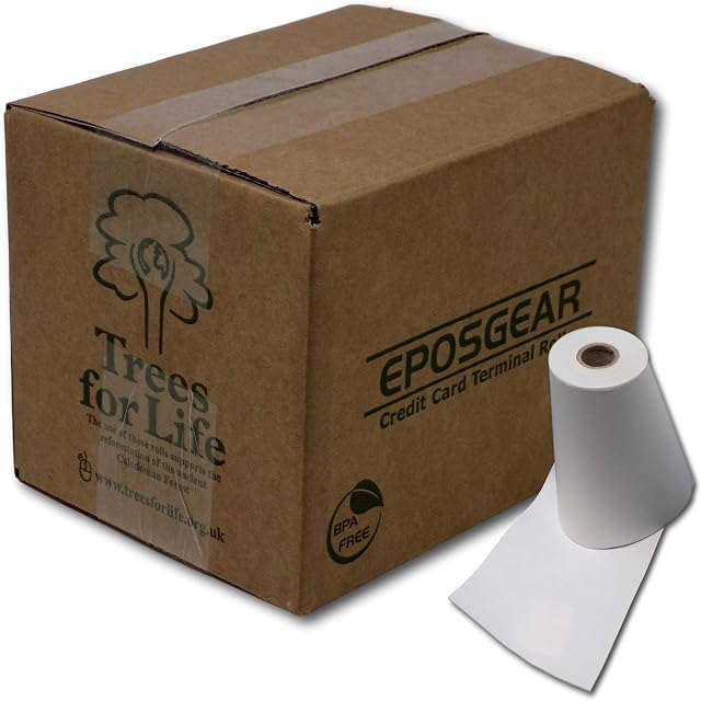 EPOSGEAR 40 Rolls 57mm x 30mm 57x30 Thermal Paper Till Cash Register Credit Card PDQ Swipe Machine Receipt Printer Rolls