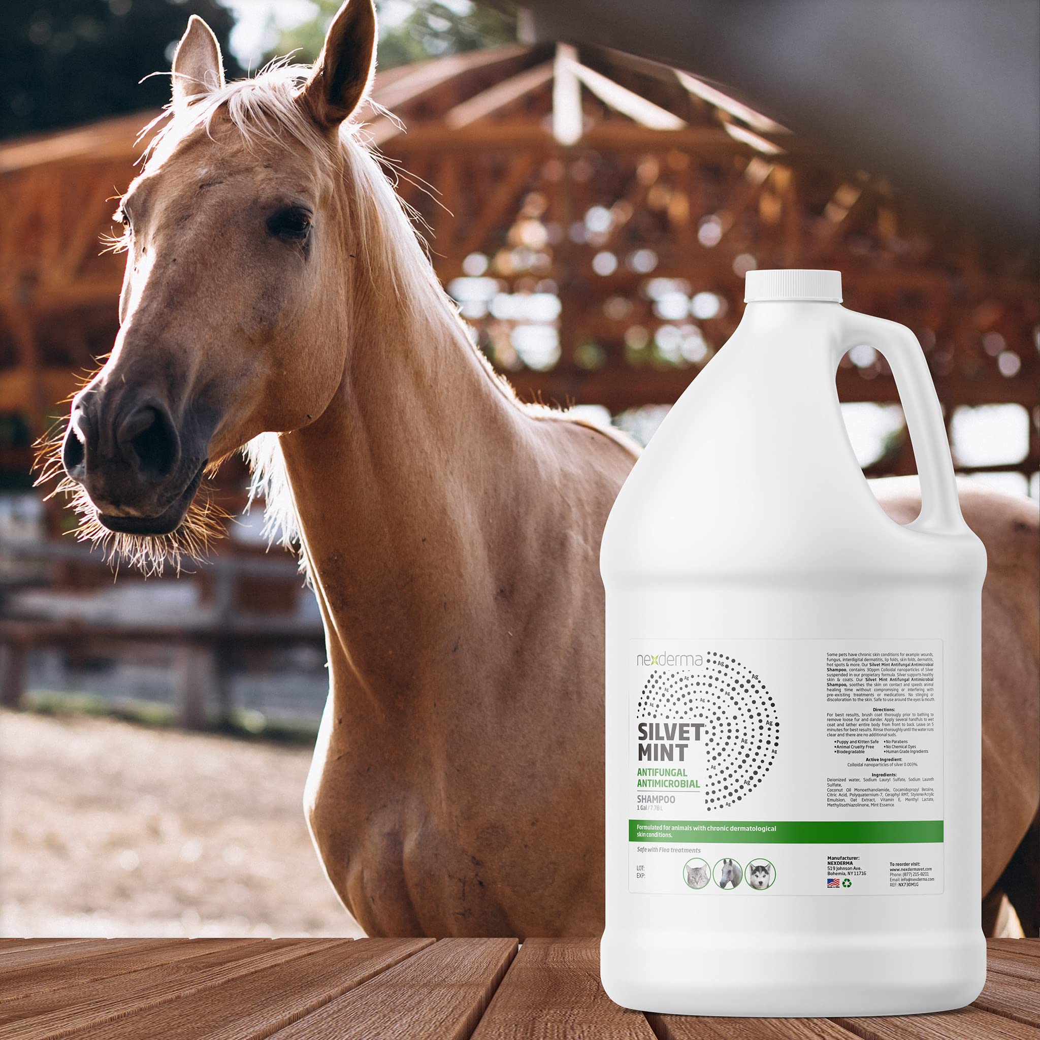 NEXDERMA Silvet Pet Shampoo Gallon for Dogs, Cats and Horses - 1 Gallon (Herbal)