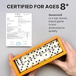 Dominos Set for Adults, Double 6 Dominoes Set with 28 Tiles in Wooden Case, Classic Dominoes, Family Board Game for Kids & Adults, Travel Game for Family Game Night, Juegos de Mesa