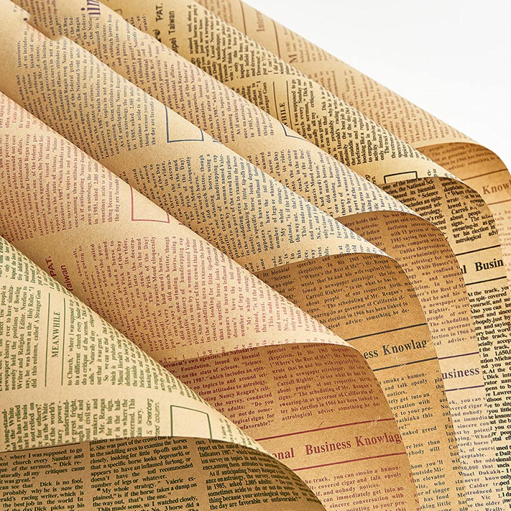 Papier Do Pakowania Prezentów Papier Do Pakowania Prezentów50 * 70 Cm 5 Sztuk/Zestaw Kraft Retro Wrapper Flower Wrapper Papier Papier Papieru Papieru Zawijającego-6A