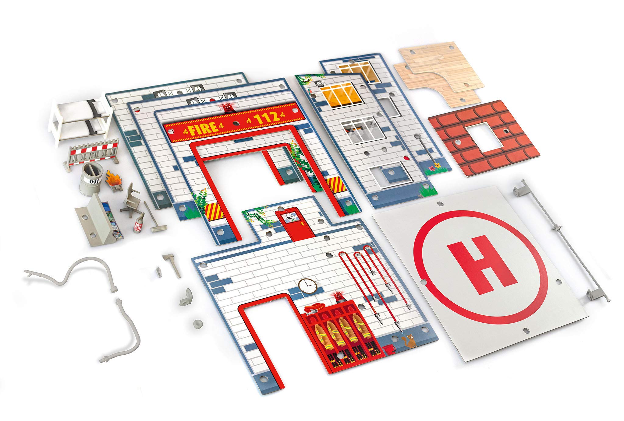 Revell Junior Kit - 00852 - Playset Caserne de Pompier à Construire avec Camion de Pompier