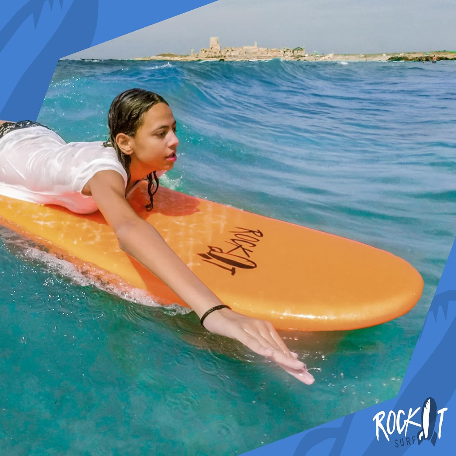 Rock-It 7' SHORTBUS Midsized Soft Top Surfboard, Surf Boards Adults, Innovative Design for Kids and Adults, Tabla de Surf, Beginner Surfboard, Kids Surfboard