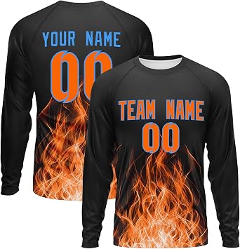 Custom Athletic T-Shirts for Men Women Youth Personalized Printed Team Name Number Casual Long Sleeve Shirt