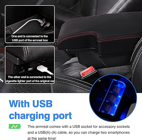 Miniatura 5 de T TGBROS Ajuste personalizado para caja de reposabrazos de automóvil 2011-2017 Nissan Juke Accesorios Consola central de almacenamiento de