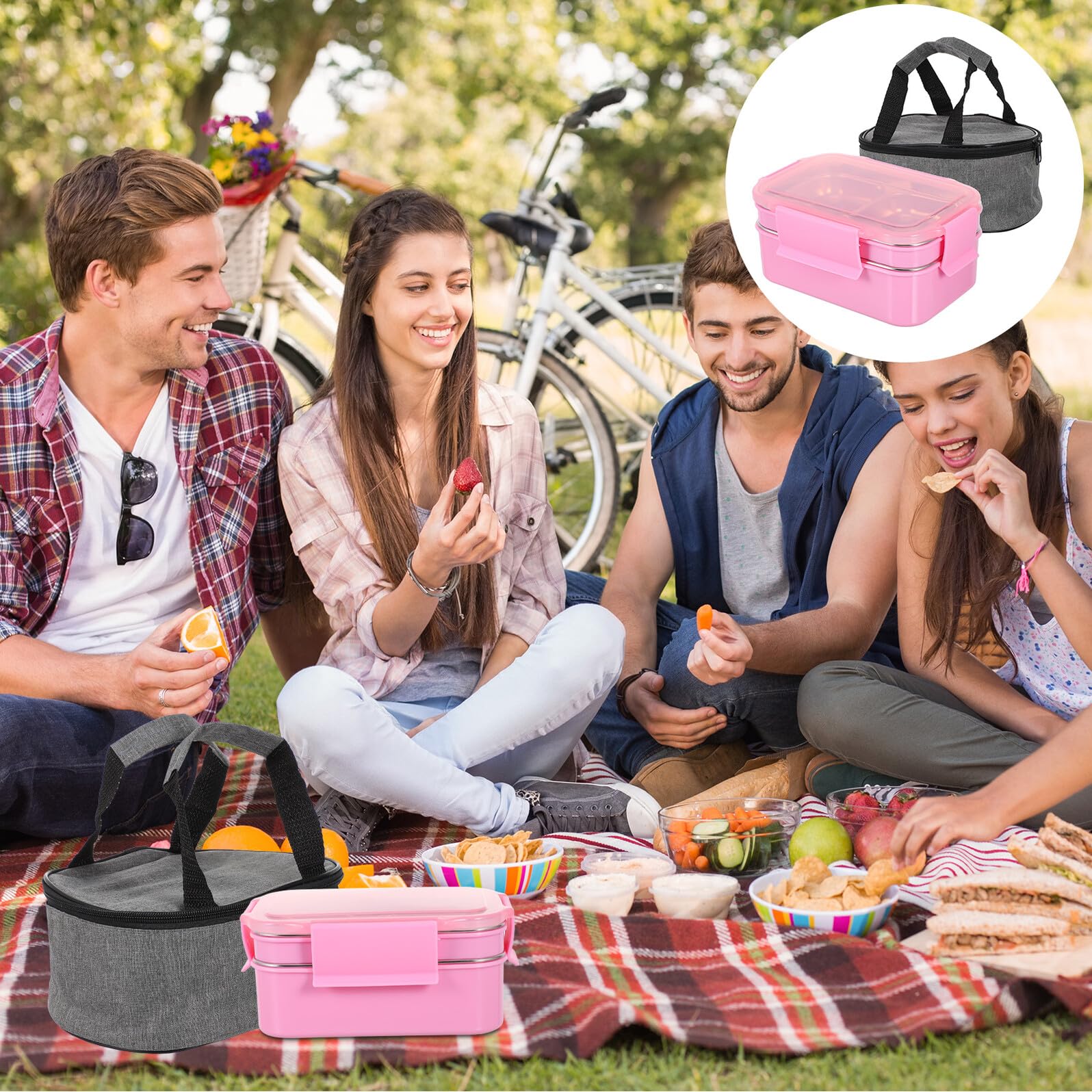 Contenitore Bento Box Scomparti per Alimenti Pranzo Scatola Bento Isolata Divisa Contenitore per Studenti e Impiegati Realizzato Acciaio Inossidabile