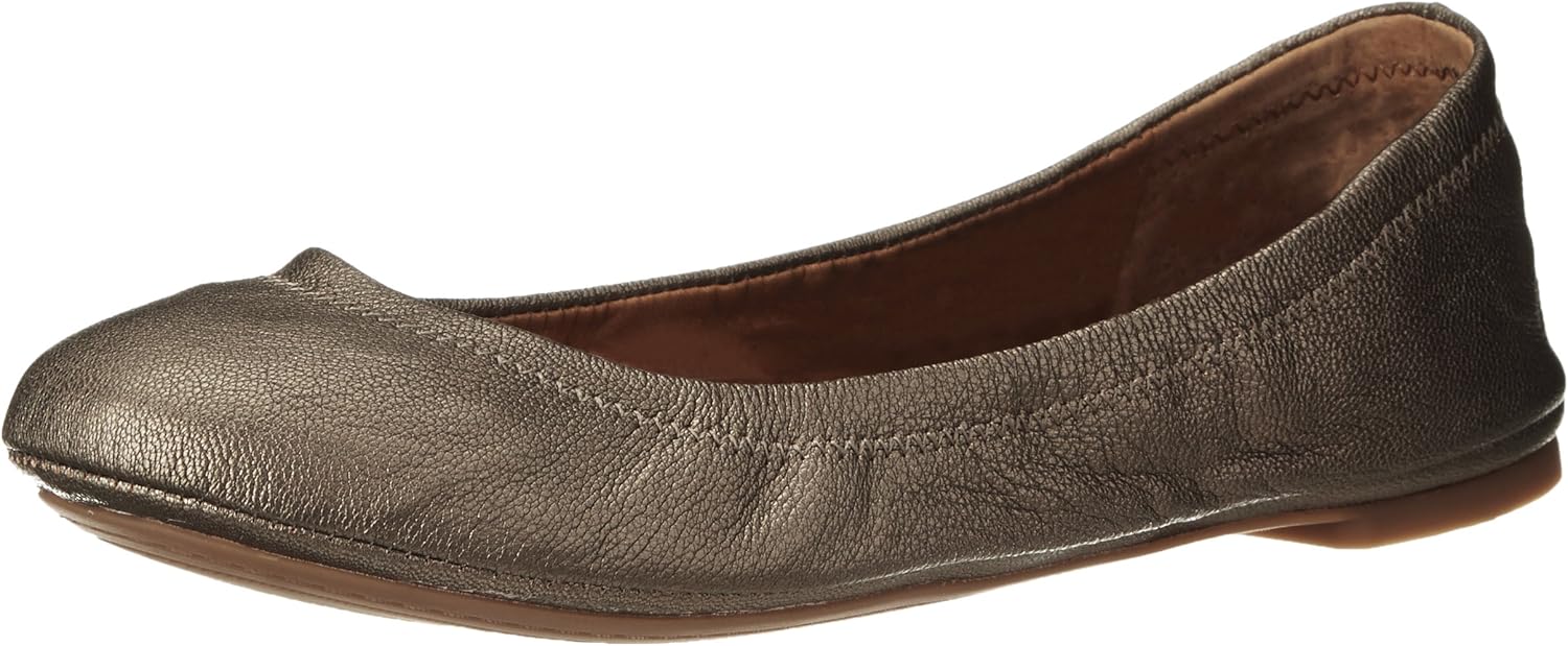 Lucky Brand Women's Emmie Ballet Flat, Pewter, 9.5 M US
