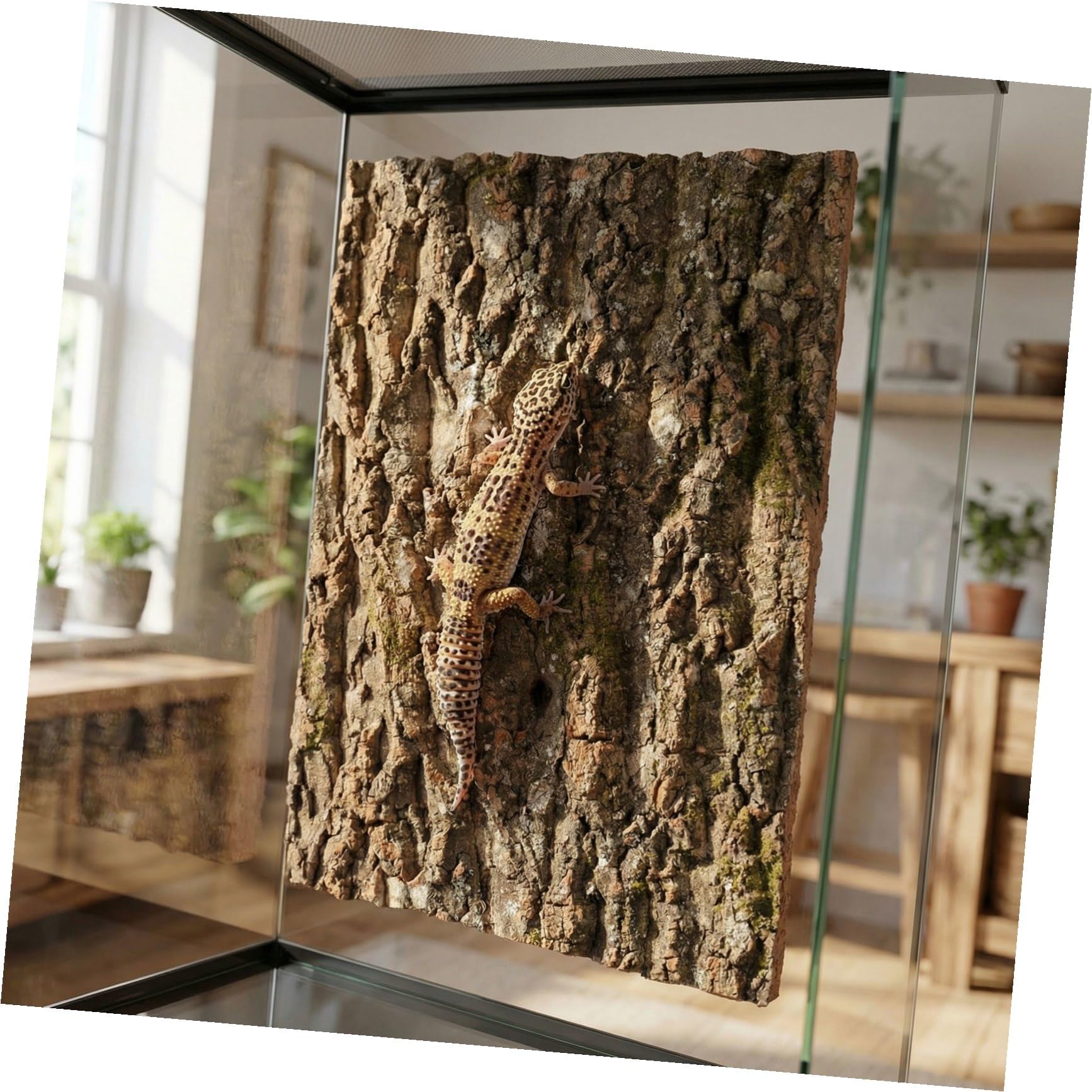 3 Sztuki Częściowy Naturalnych Paneli Korkowych Do Terrarium Teksturowana Do Wspinaczki dla Gadów Idealna Dekoracja i dla Kameleona i Gekona