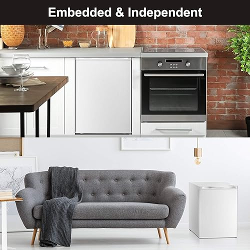 Miniatura 2 de Joy Pebble Congelador vertical de pie independiente con estante extraíble, termostato ajustable, congeladores verticales compactos reversibles de