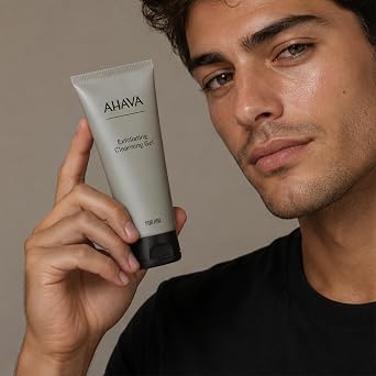 AHAVA Men's Exfoliating Cleansing Gel - Helps Against Clogged Pores, Smoothes & Cleans, Refreshes & Energizes the Skin with exclusive Osmoter & antioxidant botanic complex: G-Force, 3.4 Fl.Oz