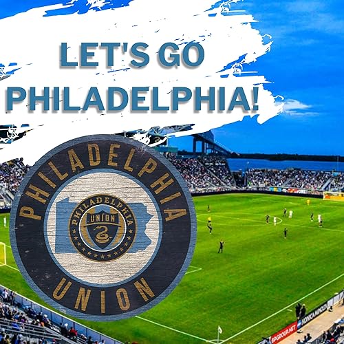 Miniatura 27 de Fan Creations Letrero redondo de madera de New York Red Bulls FC MLS, decoración de pared redonda de 12 pulgadas, muestra tu espíritu RBNY y decora