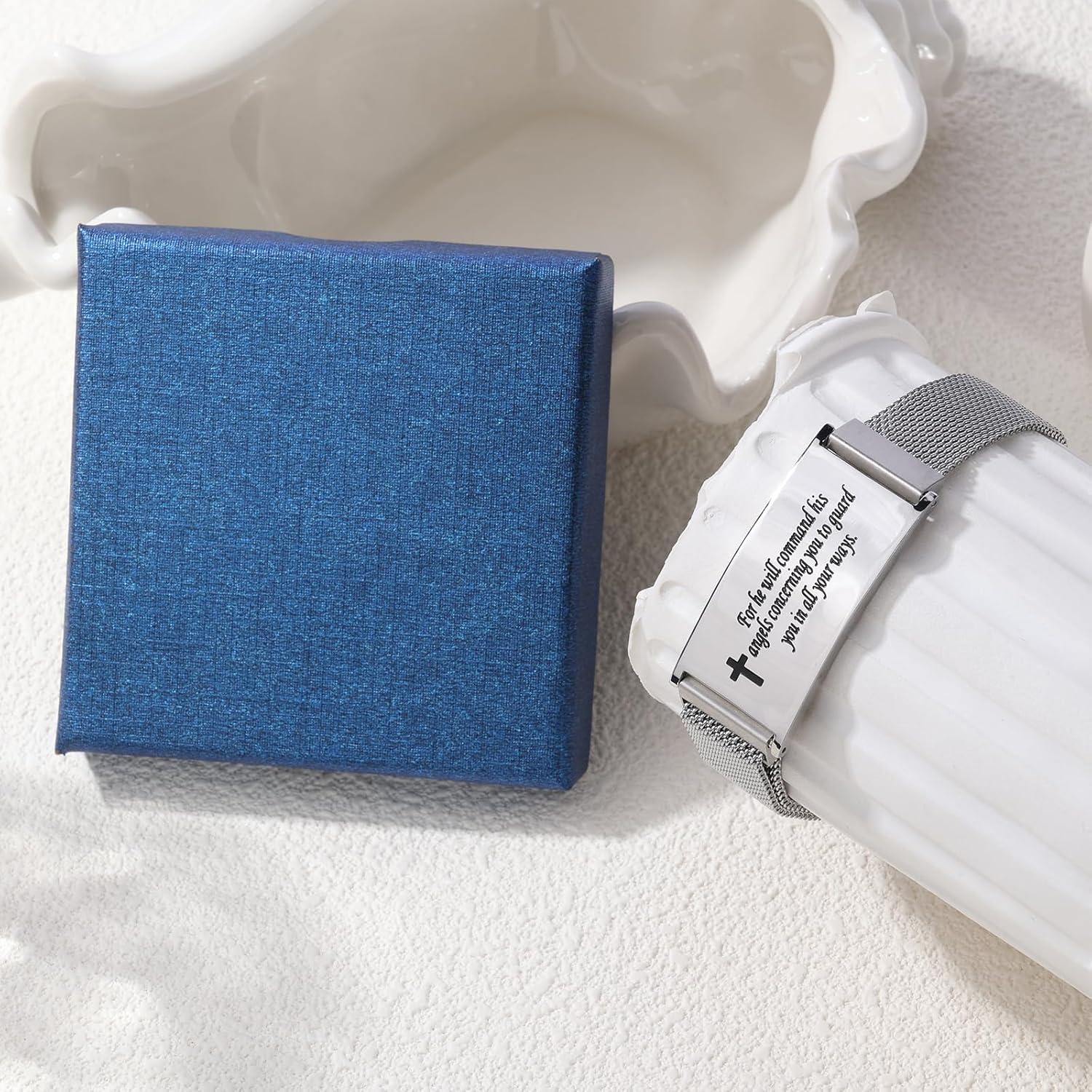 Cross Bible Verse Bracelet Stainless Steel Adjustable Christian Faith Link Bracelet Christian Religious Gift for Men Women Teenage Son Grandson Confirmation Christmas Stocking stuffers - Image 2