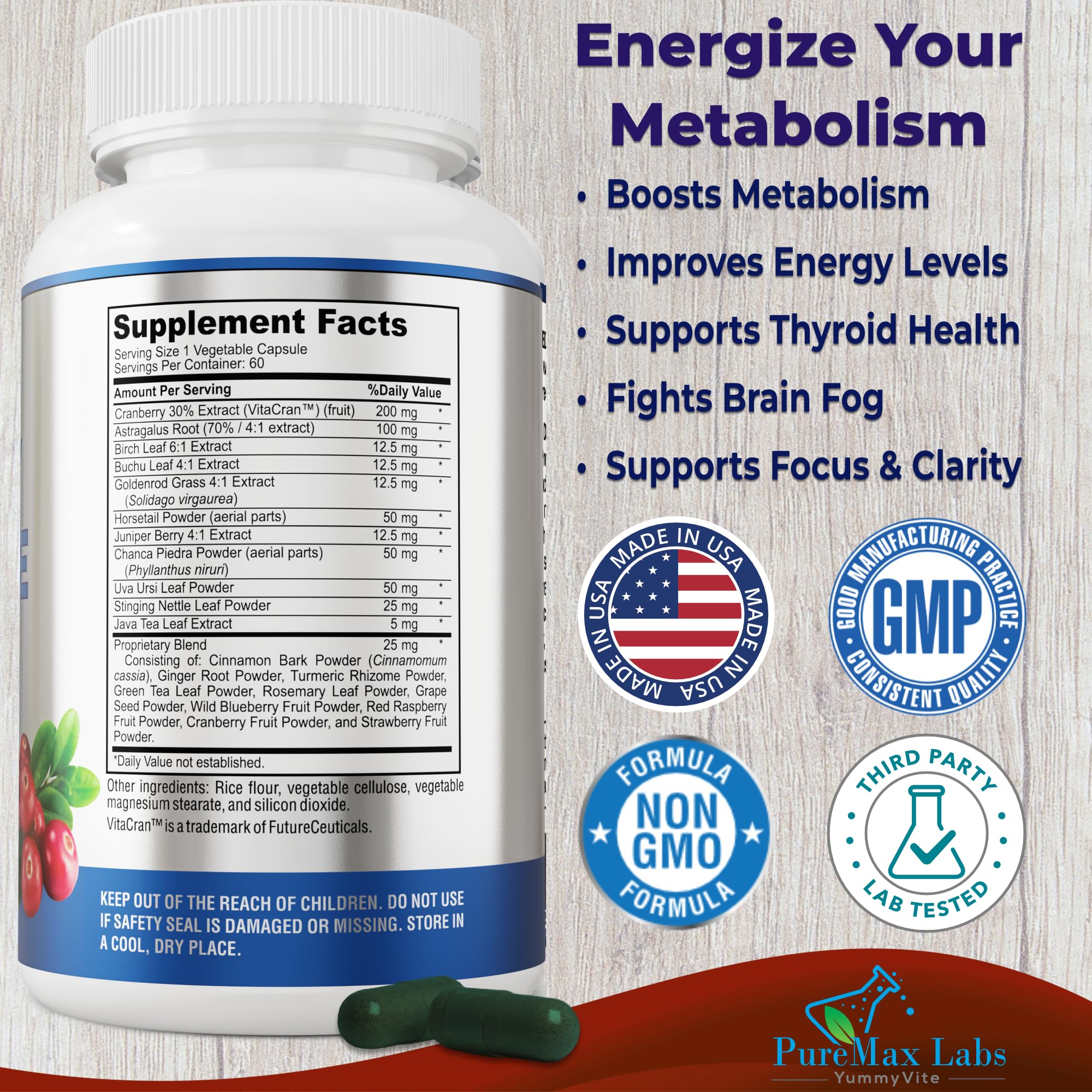Thyroid Support with Iodine - Metabolism & Energy Support, 60 Capsules — Amazon image 2