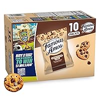 Vista 1 de Famous Amos Galletas clásicas con chispas de chocolate, galletas del tamaño de un bocado, dulces dulces, caja de 10 unidades, bolsa de 1 onza