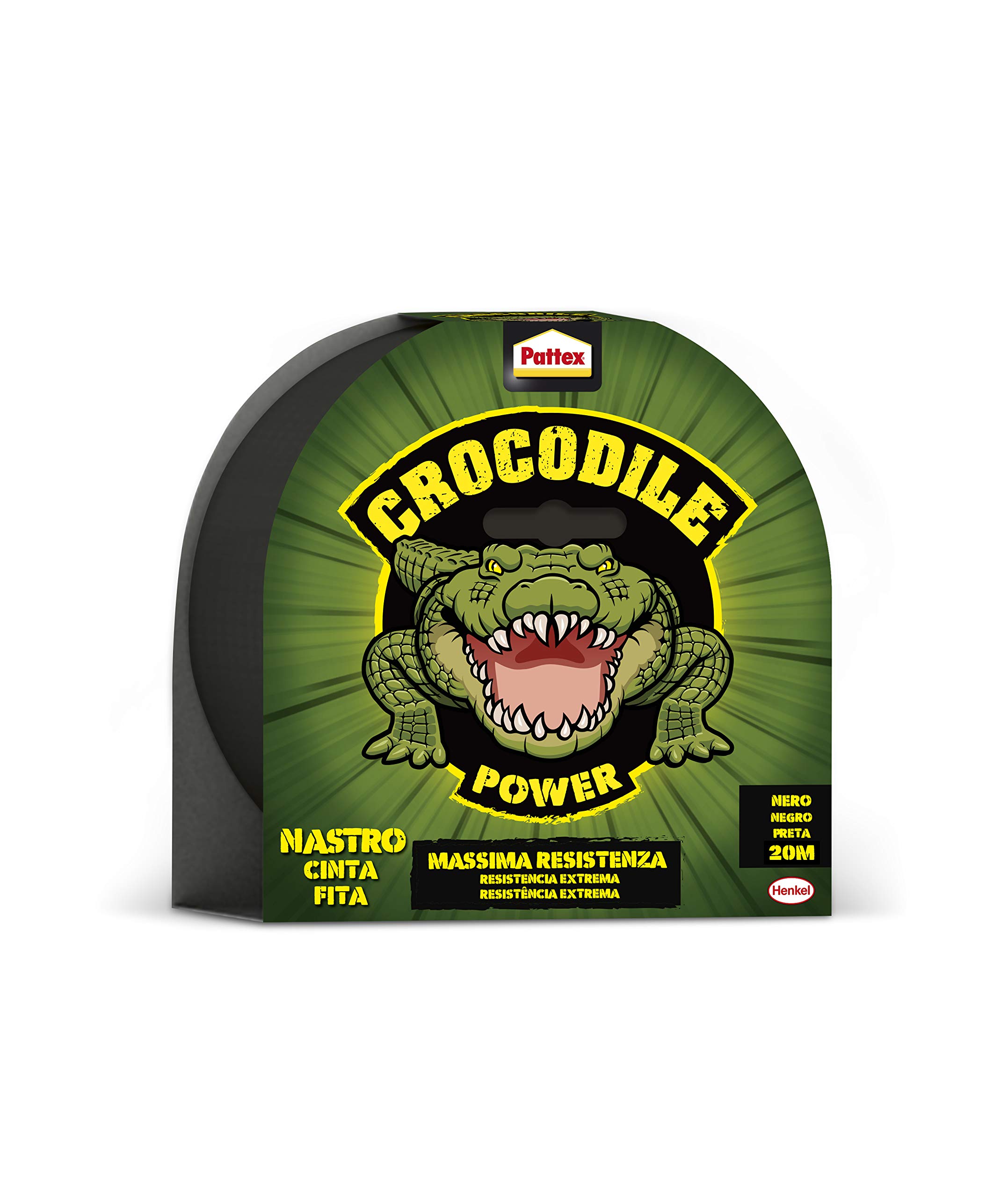 Ruban Adhésif Extra Fort Pattex Crocodile Power - Double Épaisseur, 10m | Pour Réparations Difficultes, Surfaces Rugueuses