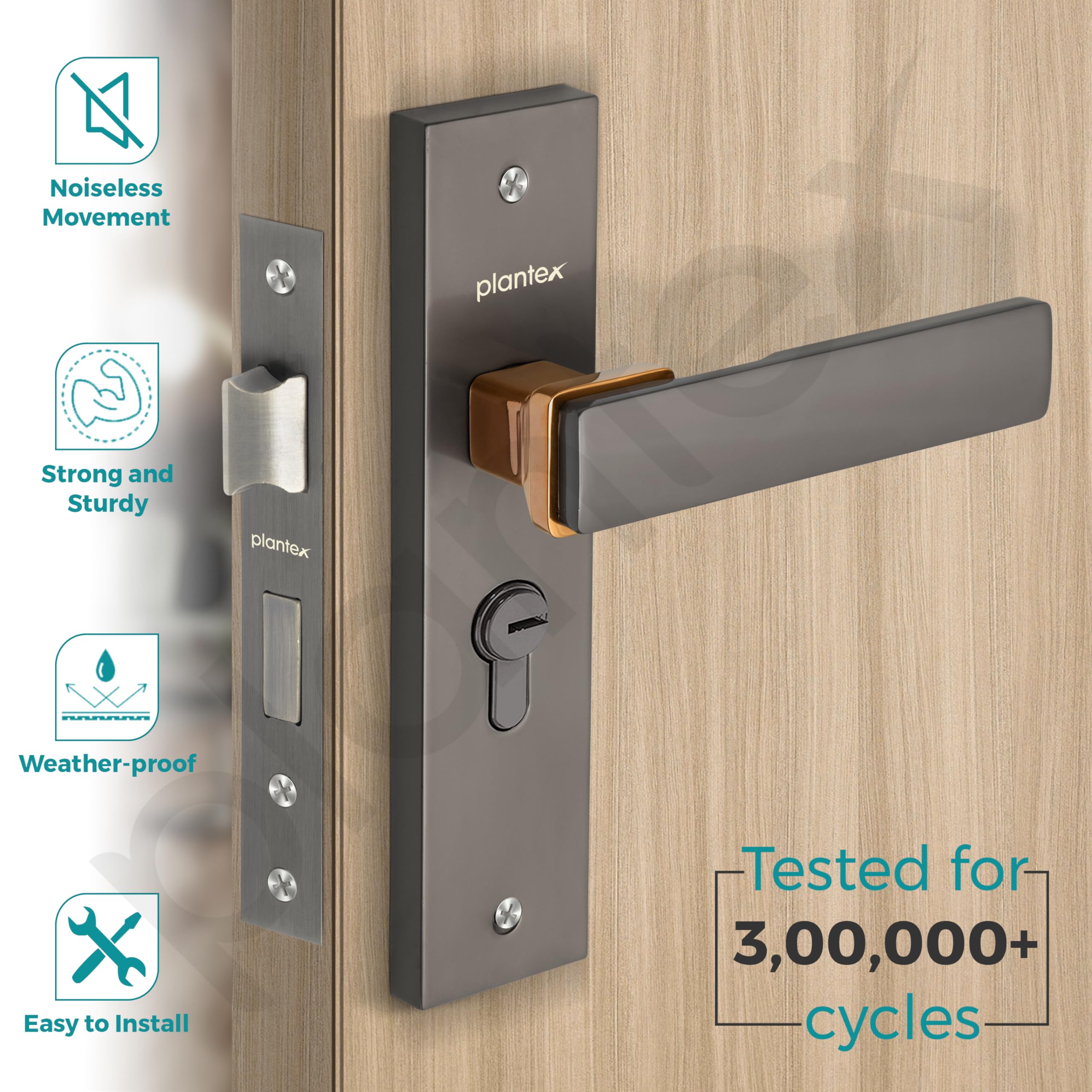 Plantex Heavy-Duty Door Lock - Secure & Stylish -2