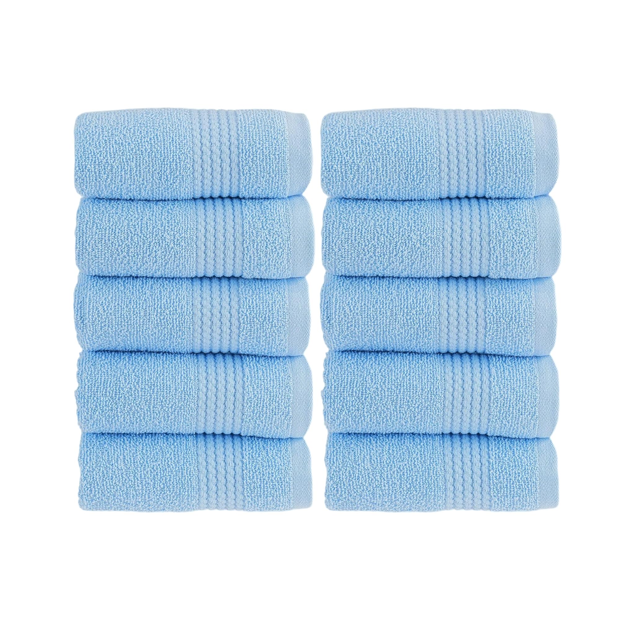 HALLEY Turkish Cotton Towels (Pack of 10) Washcloths Super Soft Highly Absorbent 100% Cotton Fingertip Towels for Bathroom and Kitchen for Mother’s