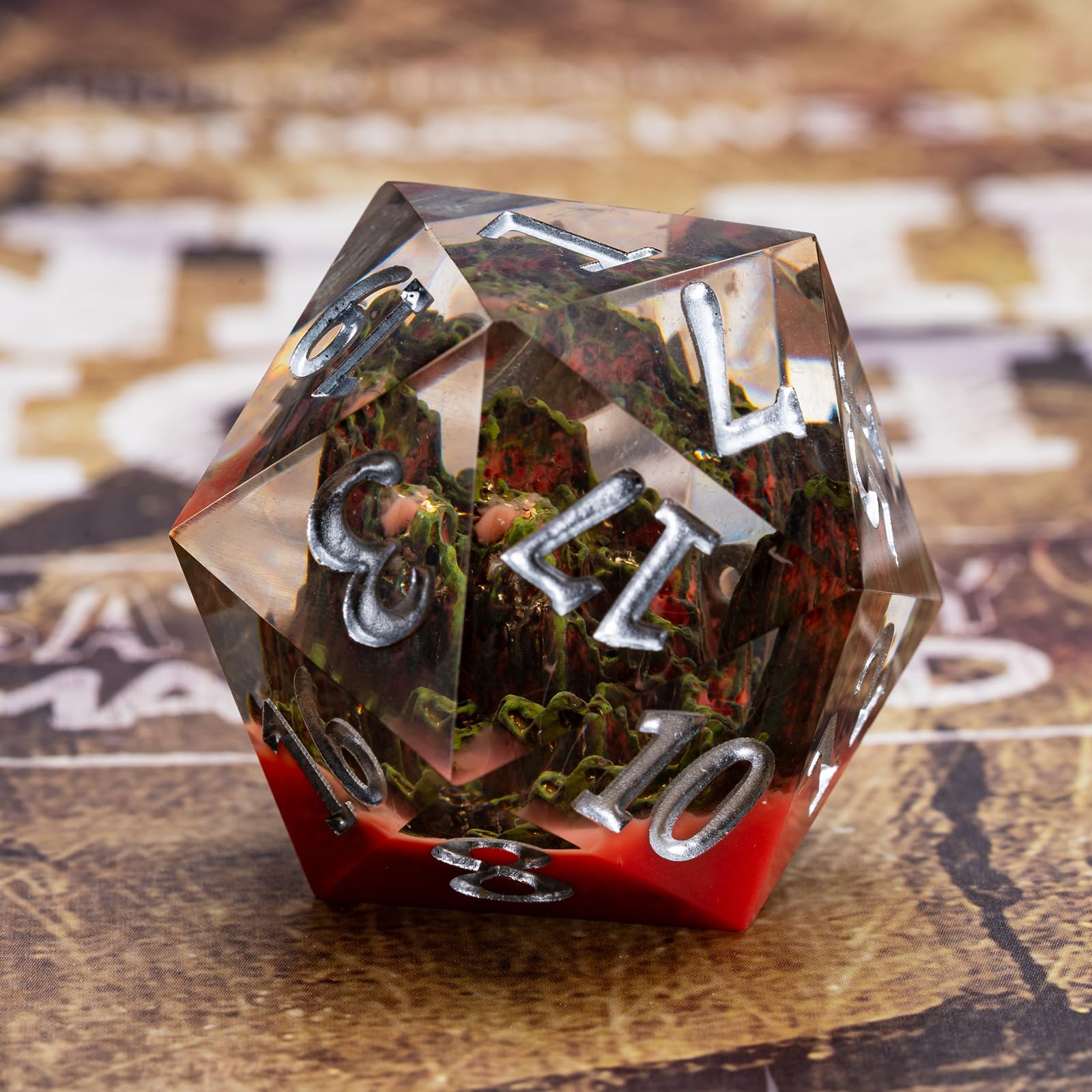 Dungeons and Dragons DND Dice D20, Mountain Dice D&D 33MM Oversized D20 Single Sharp Edge Resin