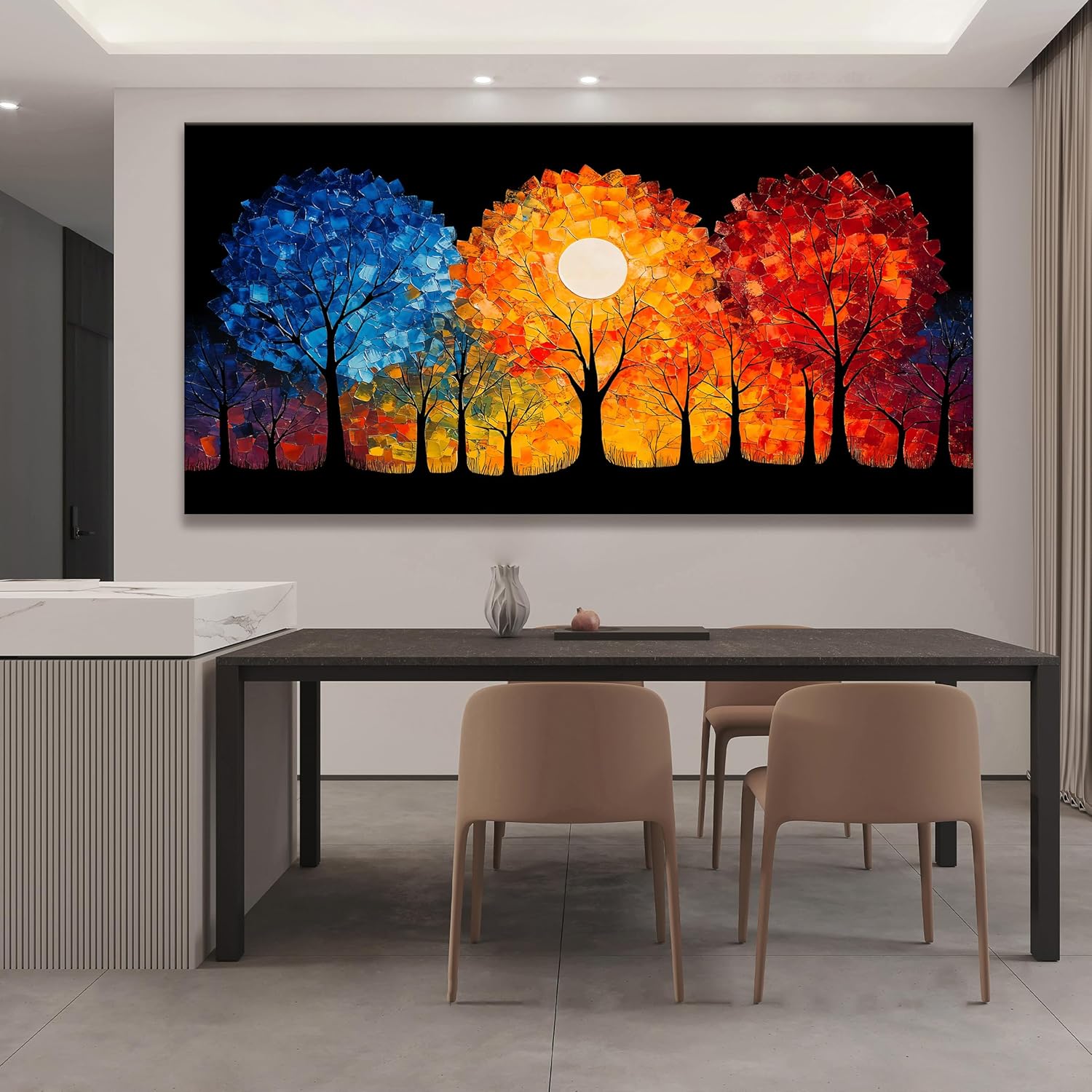 Canvas Art Wall Decor Large Abstract Wall Art Pictures For Living Room Tree Of Life Wall Art Artwork for Walls Modern Colorfu Wall Art Canvas Prints Home Bedroom Office Wall Decoration 29" X 58"