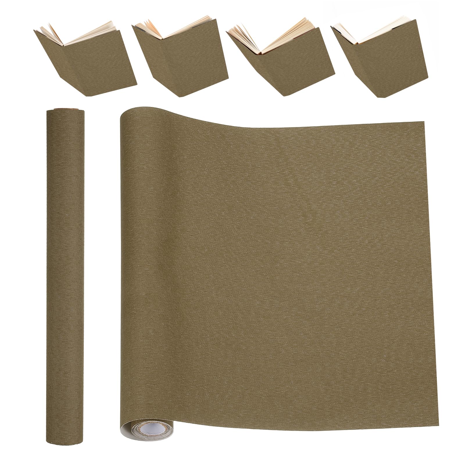 PATIKIL Book Binding Cloth, 51 x 11 Inches Book Cloth for Binding Repairing Fabric Surface Paper Backed Bookbinding Supplies, Brown