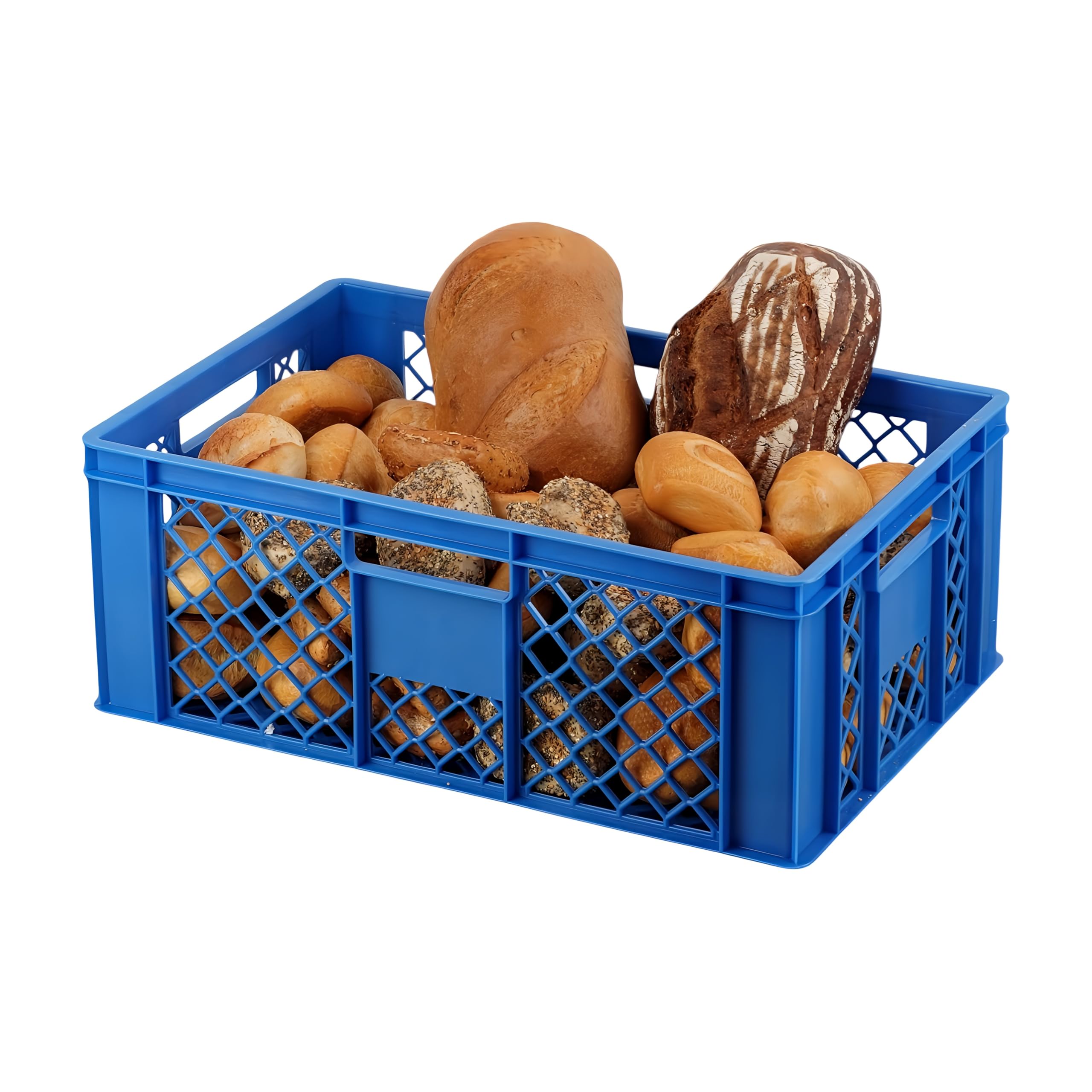 Logiplast 4 Stück Bäckerkisten Brotkisten 600 x 400 x 230 mm in blau