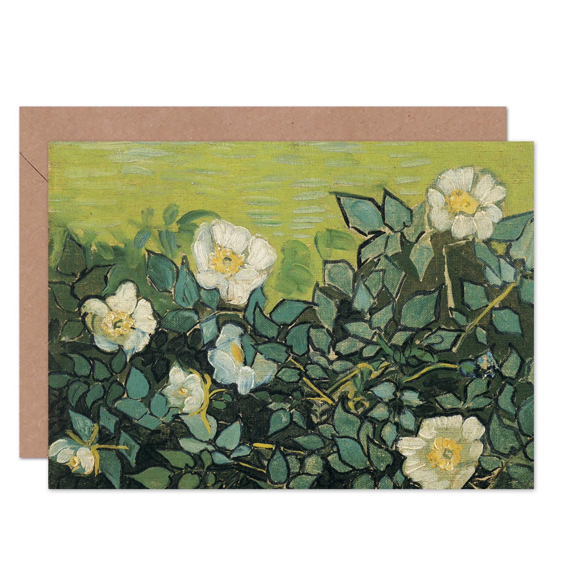Artery8 Vincent Van Gogh Wild Roses Blank Art Card