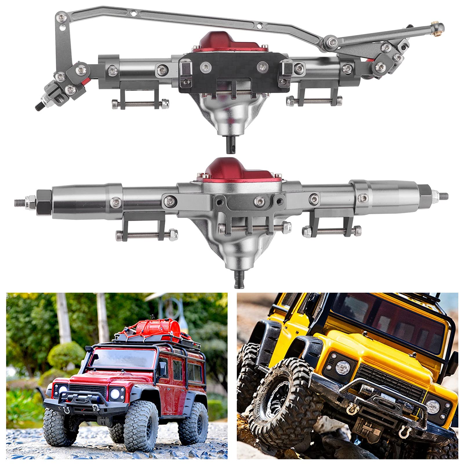 FILFEEL Oś Przednia i Tylna ze Stopu Aluminium do Niezbędnego Wyposażenia Samochodu Wspinaczkowego Axial SCX10 /10 RC