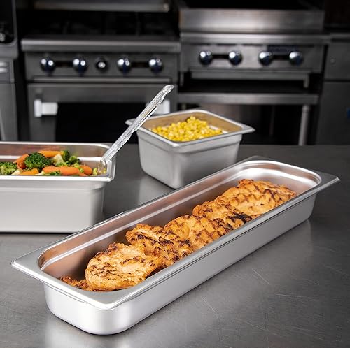 Miniatura 5 de Carlisle FoodService Products 60700HL2 DuraPan - Sartén larga de acero inoxidable para escopeta de alimentos, tamaño medio, 2.5 pulgadas de