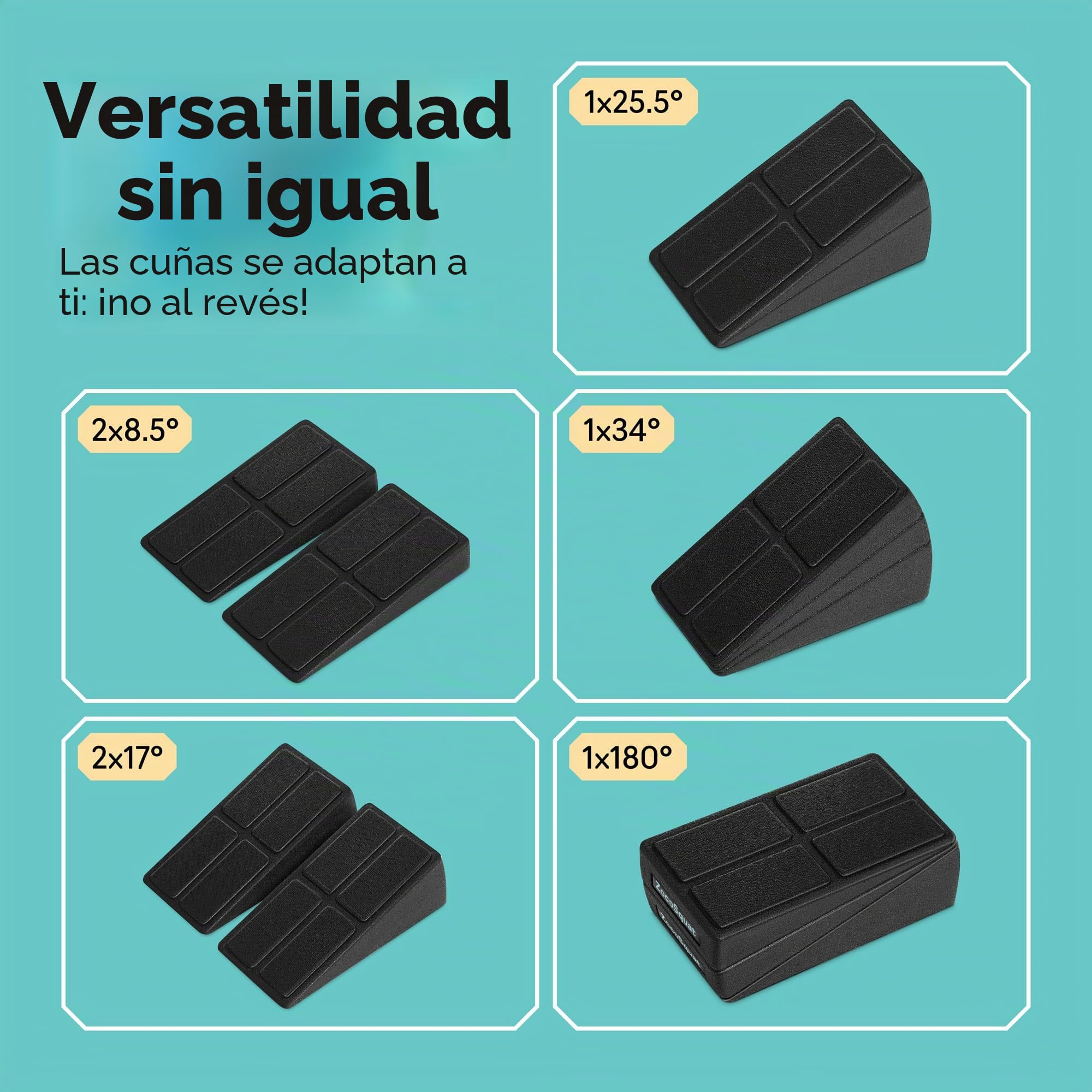 ZocoSquat Cuñas para Sentadillas – Inclinación Ajustable (8.5° y 17°) – Mejora la Profundidad de la Sentadilla, Movilidad del Tobillo y Seguridad Articular – Tabla Inclinada Ligera de Espuma EPP