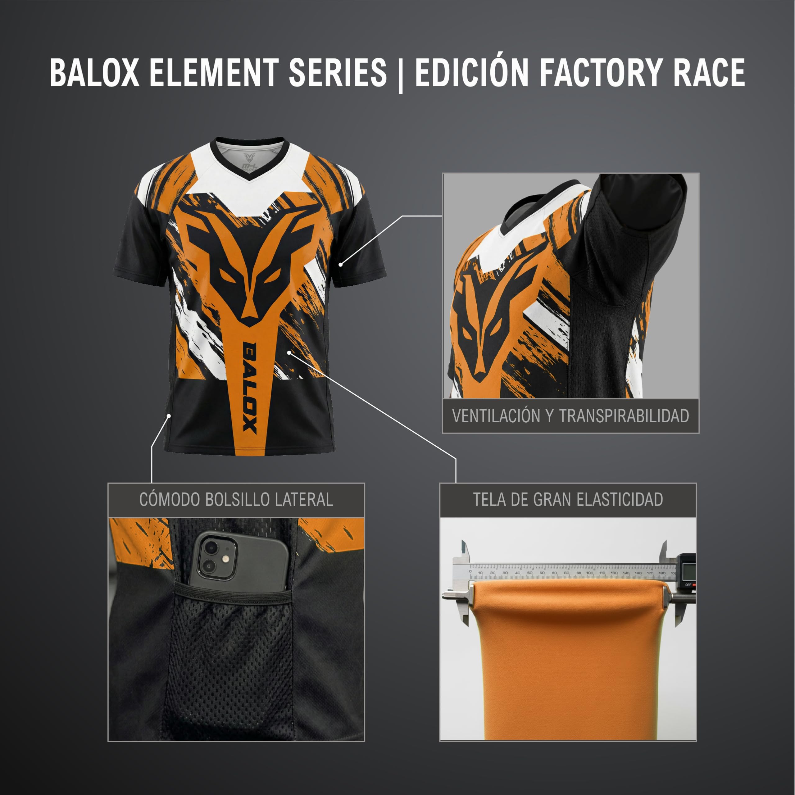 Camiseta Enduro MTB de Manga Corta Unisex - Tejido Técnico DUALFLOW de Alta Resistencia con Bolsillo Lateral - Máximo Confort y Transpirable