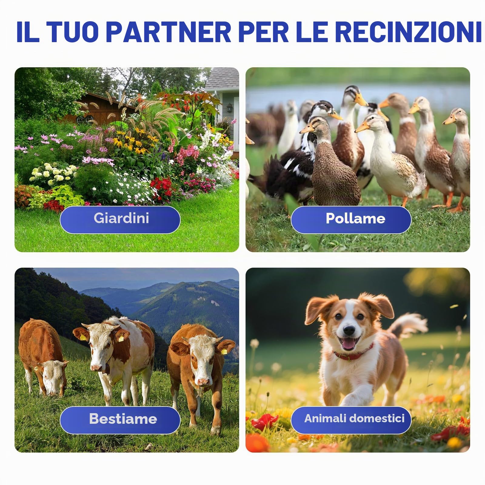 Recinzione da 230 V, con modalità on/off, 4,0 J per recinzioni elettriche da 24 KM, per la protezione di animali da fattoria, animali domestici, pollame, salici domestici, giardini