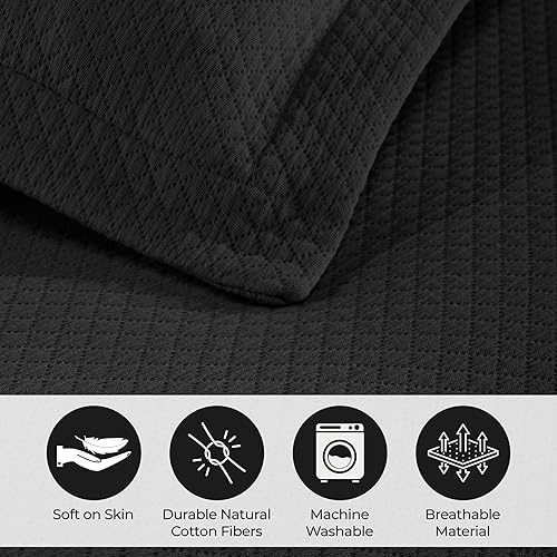Miniatura 3 de Cubrecama doble Superior Diamond Solitaire de algodón de primera calidad Jacquard Matelassé con fundas de almohada a tono, color aguamarina