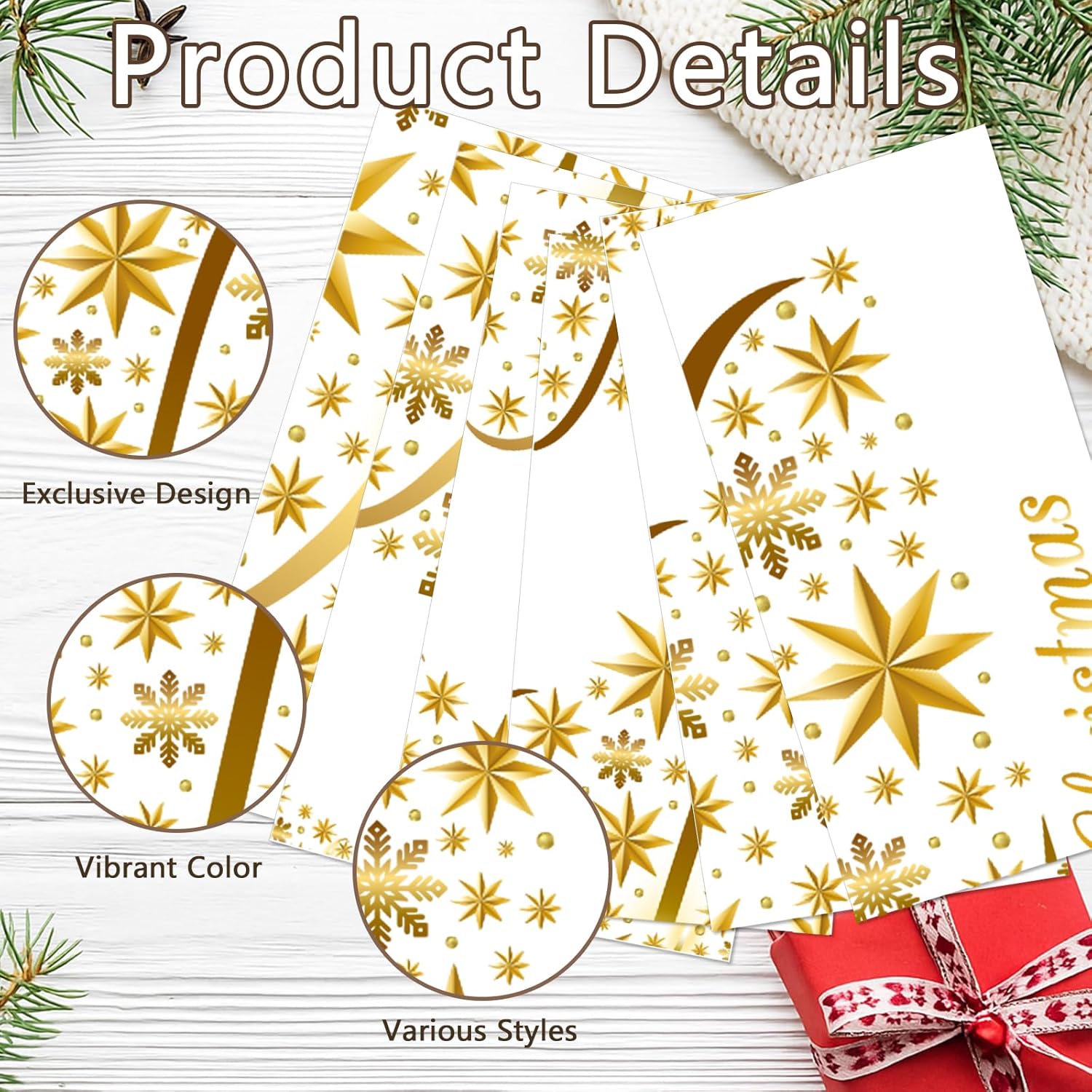 PLIGREAT 6枚 クリスマスツリー こすって転写 クラフト用 雪の結晶 家具転写ステッカー クリスマス 防水 UVラブ デカー