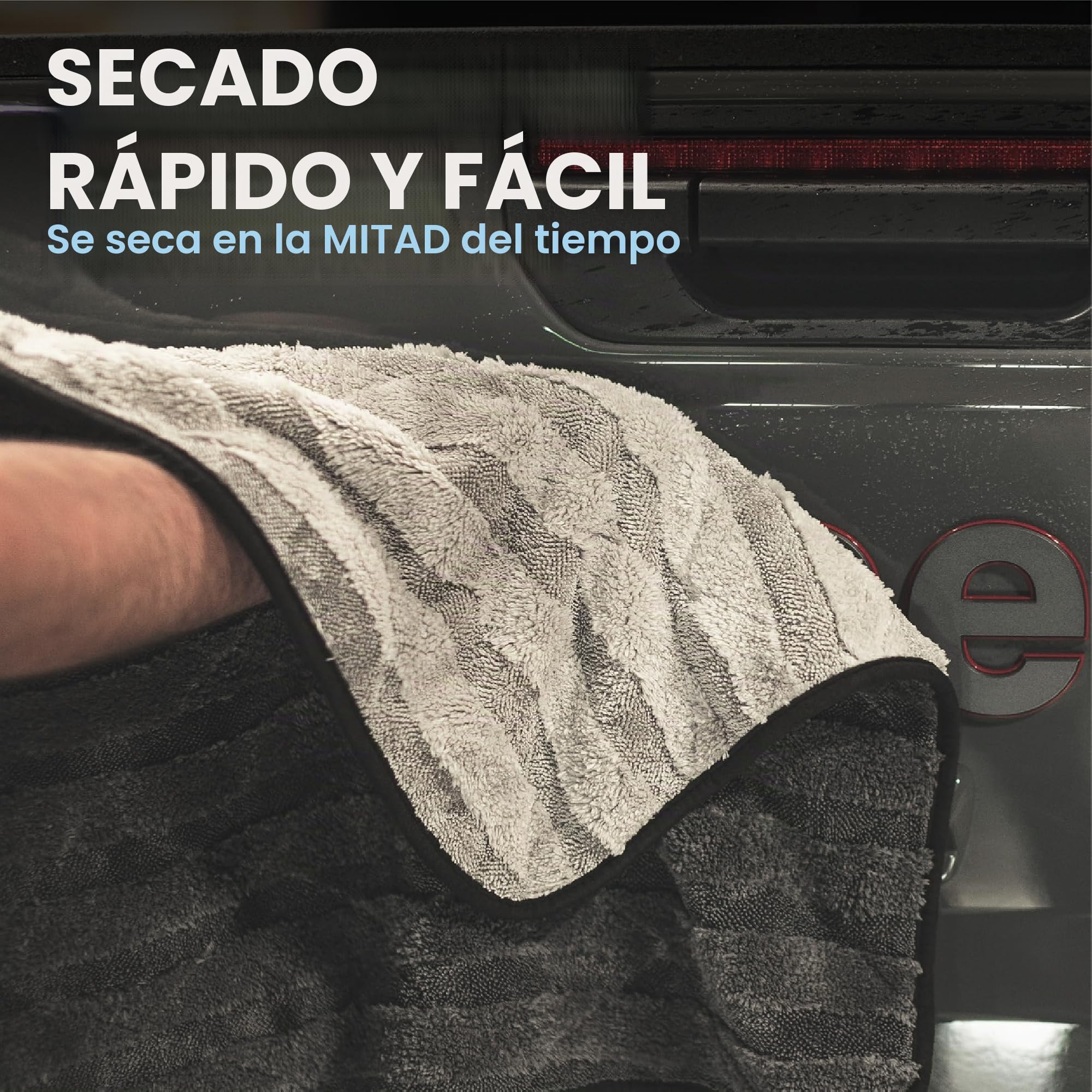 The Rag Company - Toalla de secado The Gauntlet - Mezcla 70/30 de microfibra coreana, diseñada para secar vehículos más rápido, más a fondo y más suavemente que otros, 900 g/m², 30 x 36 pulgadas, gris