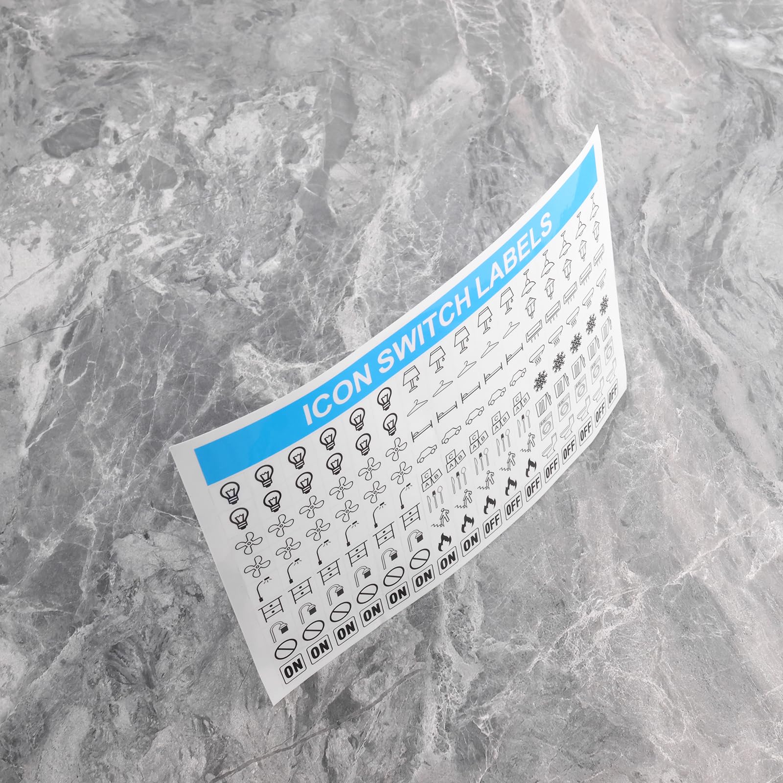 ECSiNG 6 Stück Aufkleber für Lichtschalter Elektrische Leistungsschalterfelder 21,6 X 14 Cm Transparent Schwarz mit Text Und Muster für Zuhause Küche Bad Büro Schule