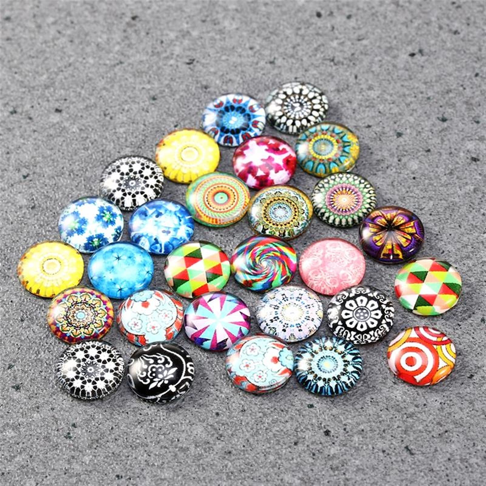 12mm 14mm Okrągłe szklane mozaiki Multicolor 100szt 200szt do rękodzieła tworzenia biżuterii(200pcs 12mm)