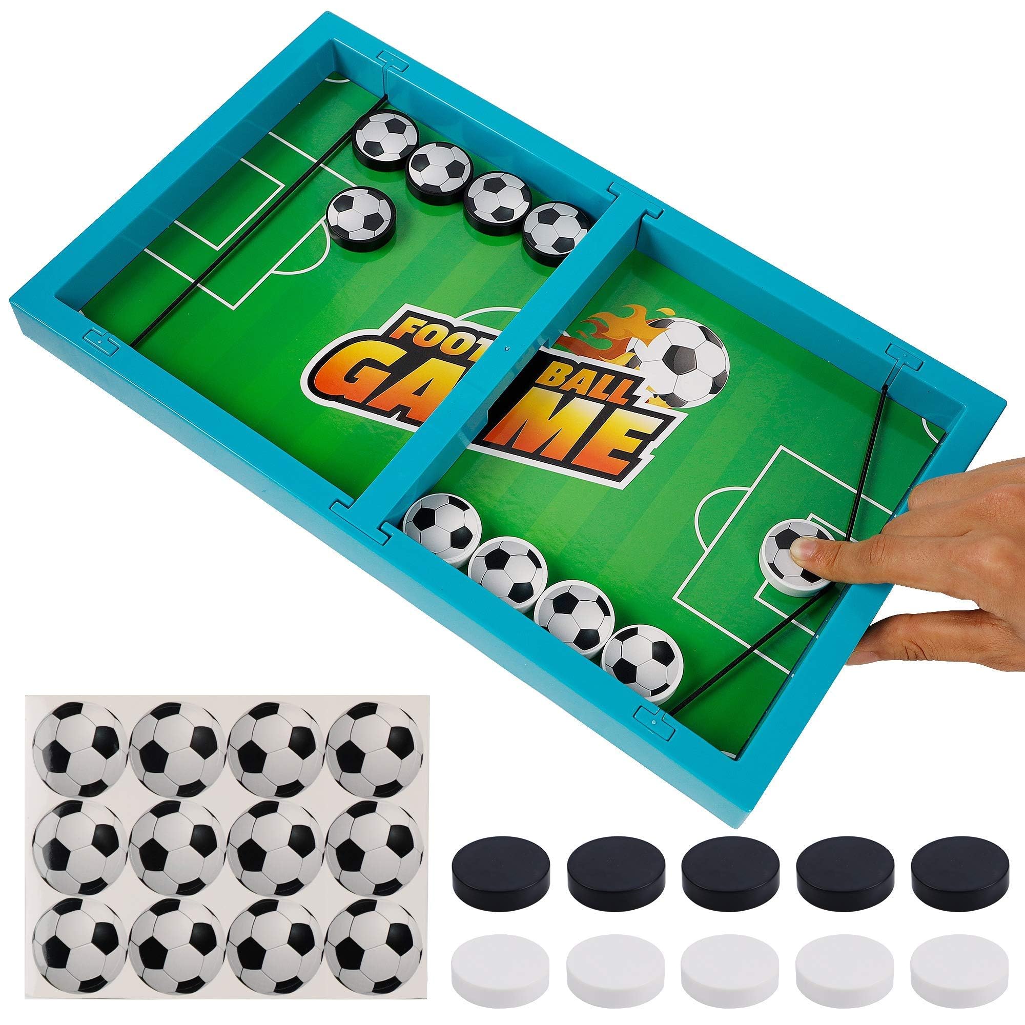 KASTWAVE Fast Sling Puck Game, 36 * 21CM Plastic Table Hockey Game with Extra 10 Pucks & 2 Slingshots for Spare Use, Foldable Table Battle Board Toy, Parent Child Interactive Game, Games Toys Gifts