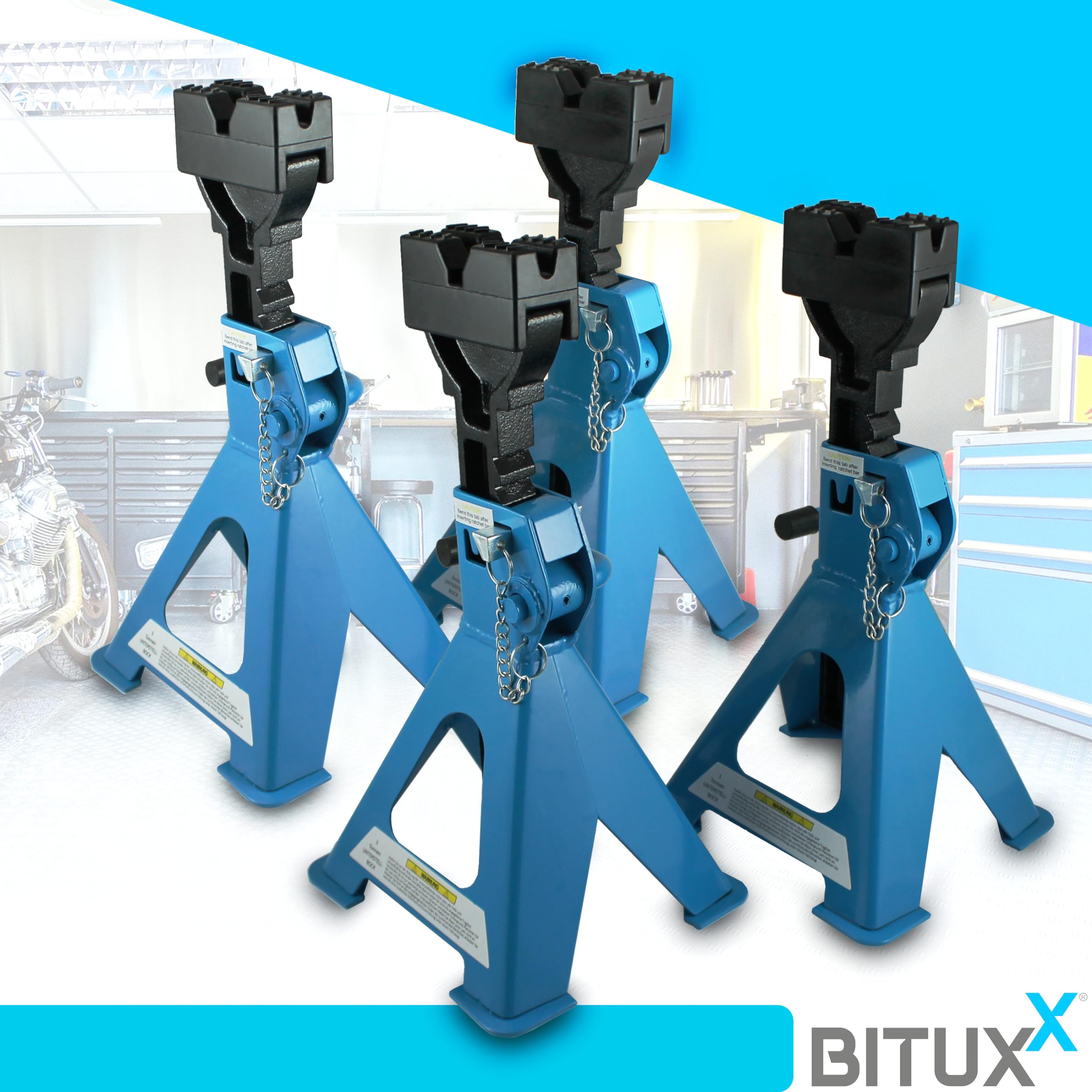 BITUXX® 4 x Unterstellböcke Auto PKW Abstellbock Stützbock Unterstellbock Wagenheber Stützen 3000 kg 3t 6000 Kg 6t