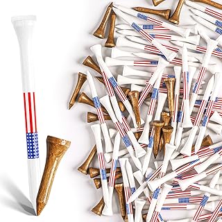 Golf Tees Western Birch Wood Value 100 Pack, 80 Tee 2 3/4 or 3 1/4 Inch with 20 Short 1 1/2 Inch Driving Range Tees, 5X More Durable 5X Stronger & Less Friction Tees