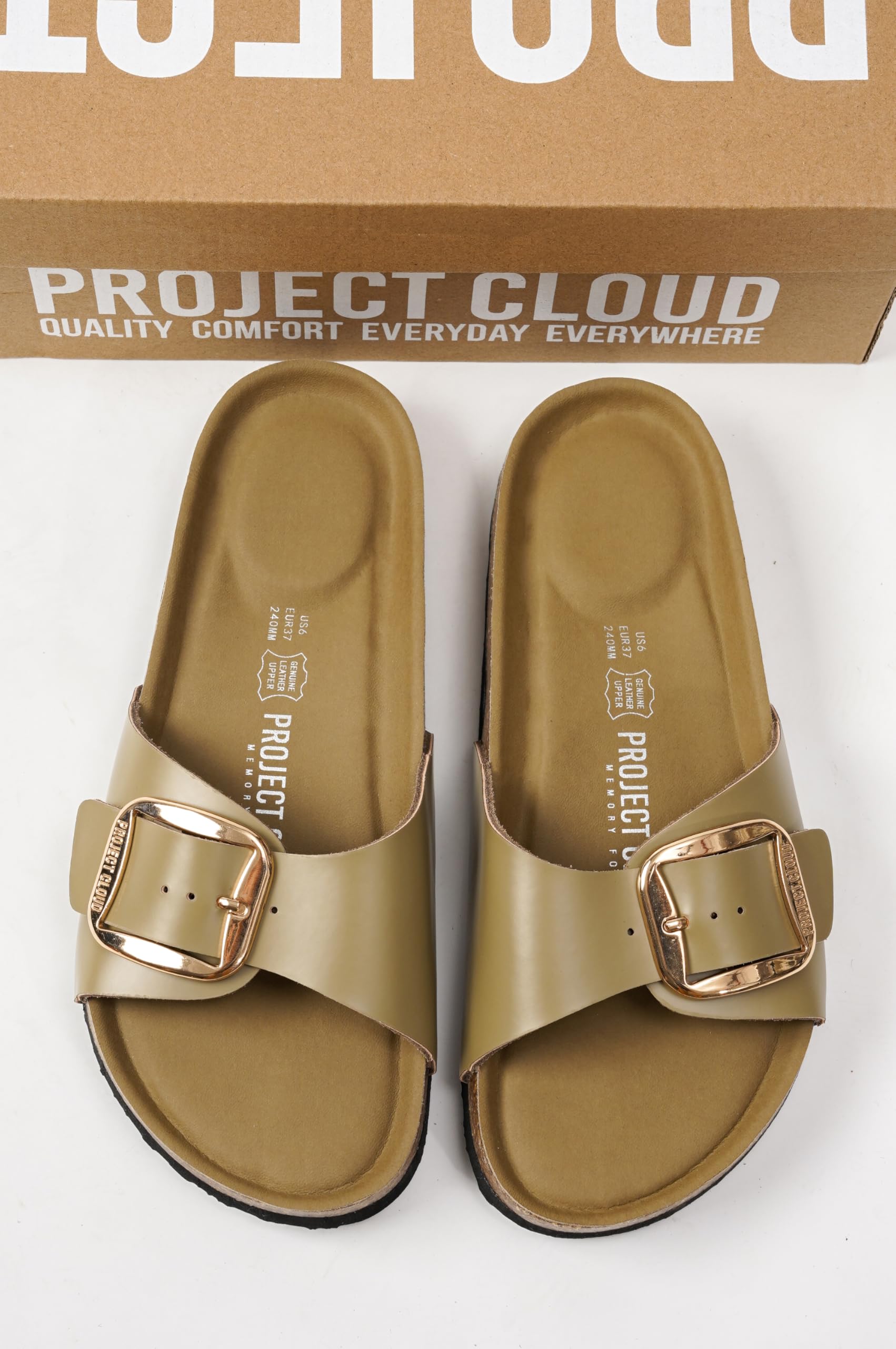 Project Cloud 100% Genuine Leather Sandals Women Dressy Beach Essentials Slides for Women Footwear - Lightweight with Memory Foam Insole Sandals for Women 2026 - Womens Slides — view 18