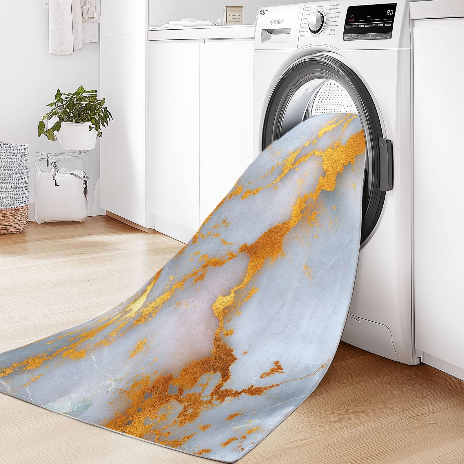 Tappeto in flanella, tappeto di lusso con texture in marmo oro, morbido tappeto shaggy per salotto e camera da letto moderni, decorazione per la casa di fascia alta, 140 x 200 cm