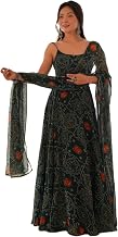 Women's Chiffon Bandhani Print Ready to Wear Gown with Dupatta